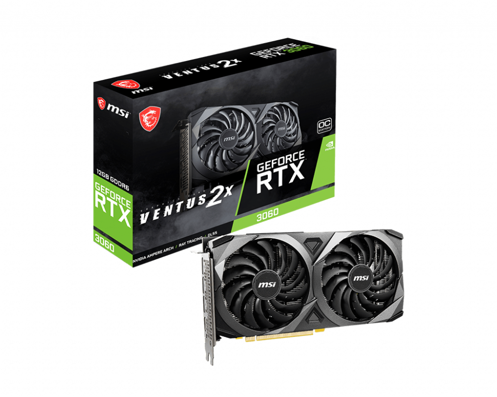 NVIDIA GeForce MSI RTX3060 VENTUS 2X OC 12GB (RTX 3060 VENTUS 2X OC 12GB) GDDR6 192