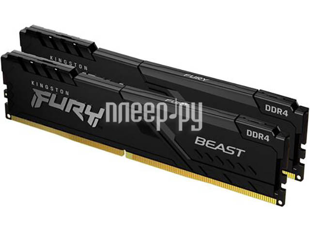 DDR4 64Gb (2x32Gb) PC-25600 3200MHz Kingston FURY Beast Black KF432C16BBK2/64 DIMM CL16 1.35V