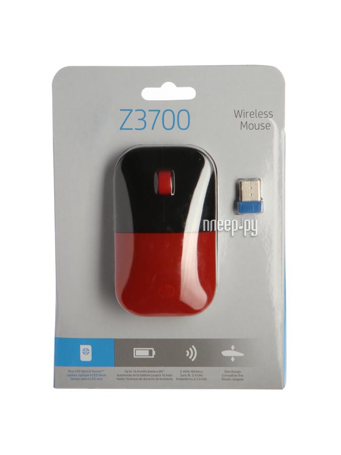 Mouse Wireless HP Z3700 Black-Red V0L82AA