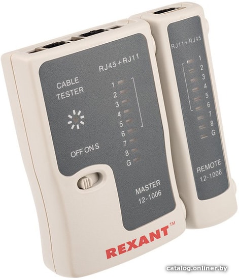 Тестер Rexant RJ-45+RJ-11 кабельный 12-1006