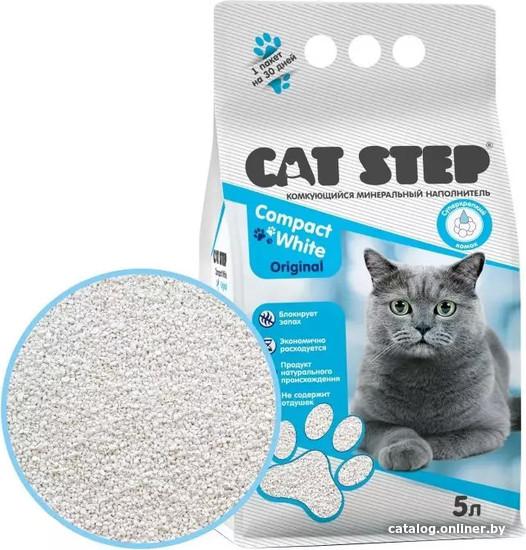 Наполнитель для туалета Cat Step Compact White Original 20313008 (5л)