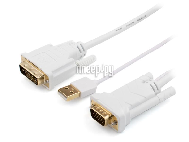 Кабель ATcom DVI - VGA 1.8m White AT9505