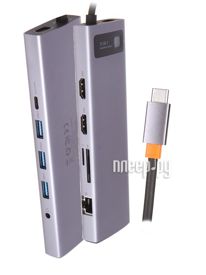 USB HUB Baseus Metal Gleam Series 11-in-1 Multifunctional Type-C HUB Docking Station Space Gray CAHUB-CT0G