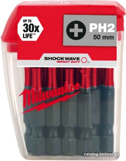 Набор бит Milwaukee Shockwave PH2 50мм (10 шт) 4932430855