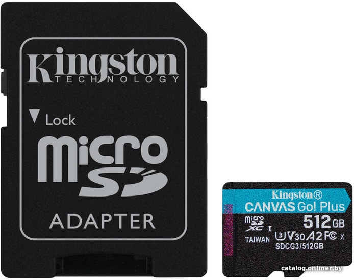 SD 512 Gb Kingston Canvas Go Plus Class 10 UHS-I U3 V30 SDG3/512GB