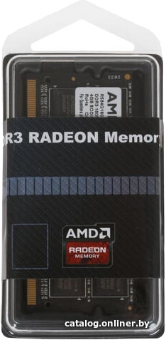 SO-DIMM DDR 3 4GB PC-12800 1600Mhz AMD (R534G1601S1S-U) Radeon R5 Entertainment Series Black Non-ECC CL11 1.5V Retail