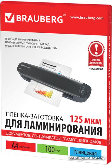 Пленка для ламинирования Brauberg А4 125мкм 530803 (100шт)