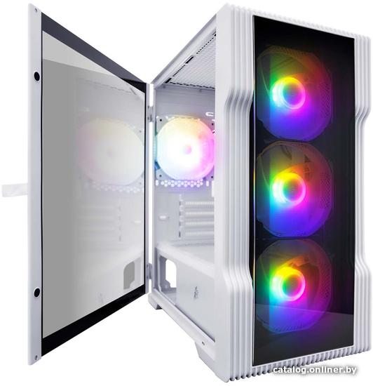 Корпус mATX Без БП 1STPLAYER TRILOBITE T3-G White (T3-G-WH-4F1-W)