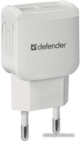 Сетевой адаптер Defender UPA-22 белый 2xUSB 2.1А 83580