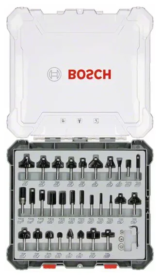 Аксессуар к инструменту - набор кромочных фрез Bosch смешанный 6мм. 30шт. 2607017474 (2.607.017.474)