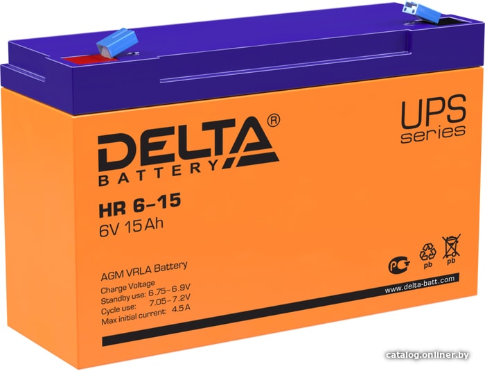 UPS Аккумулятор Delta HR 6-15 (6V 15Ah)