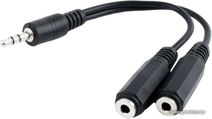 Кабель аудио 3.5Jack(F)-2x3.5Jack (M) Gembird  (CCA-415-0.1M) Black Cablexpert