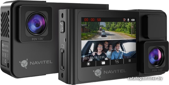 Автомобильный видеорегистратор Navitel RS2 DUO DVR черный 2Mpix 1080x1920 1080p