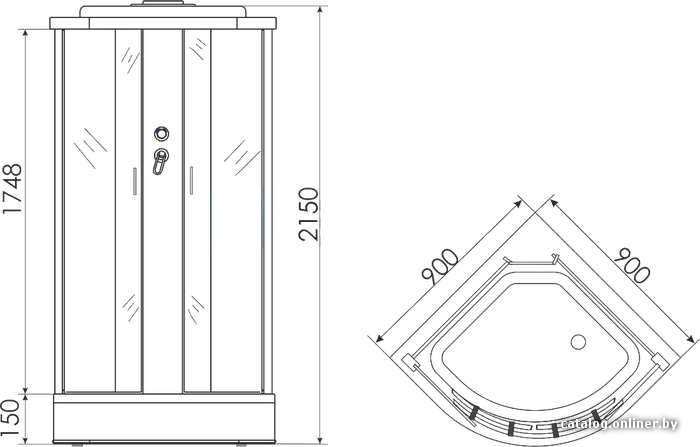 Душевая кабина Erlit ER3509P-C4