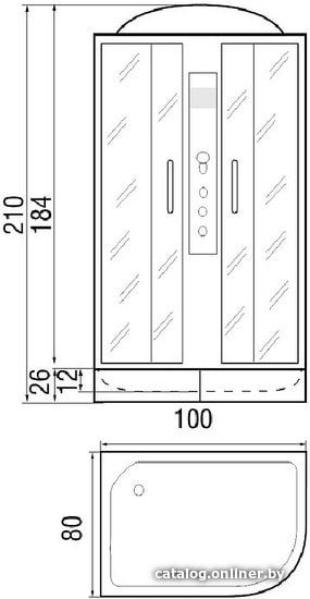 Душевая кабина RIVER Desna 100/80/26 МТ R