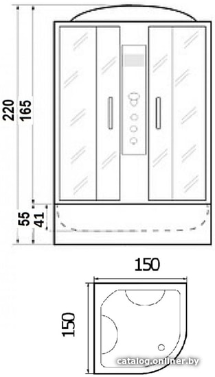 Душевая кабина RIVER Temza 150/150/55 МТ