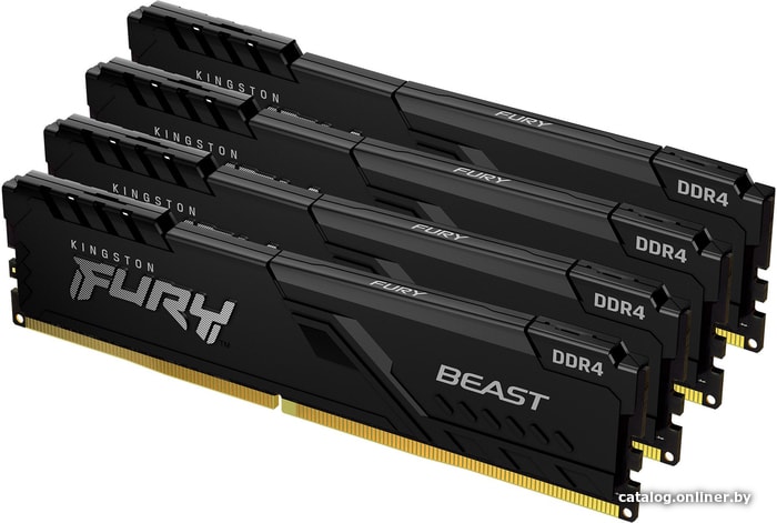 DDR4 64GB (4x16Gb) PC-25600 3200MHz Kingston Fury Beast Black CL16 KF432C16BB1K4/64