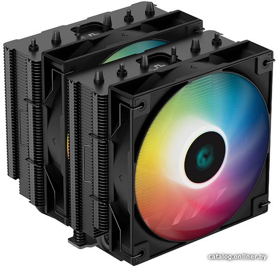 Кулер Deepcool AG620 BK ARGB (S-20XX/1700/1200/115X/AM5/AM4 9шт/кор, TDP 260W, PWM, ARGB DUAL Fan 120mm, 6 тепл. трубок, черный) RTL
