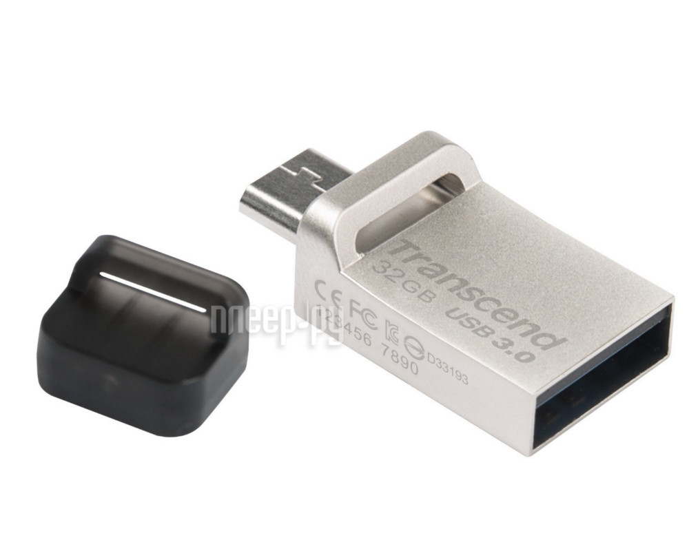 32 Gb USB3.0 Transcend JetFlash 880 TS32GJF880S Black/Silver (с колпачком, металл) Retail