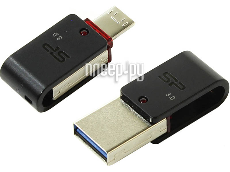 8 Gb USB3.0 Silicon Power Mobile X31 (SP008GBUF3X31V1K), +microUSB, Black
