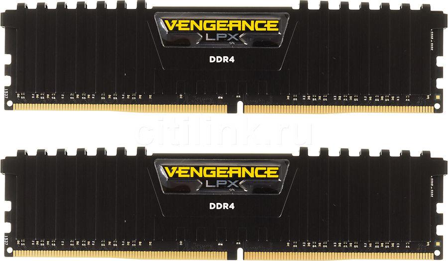 DDR4 8GB KITof2 PC-19200 2400MHz Corsair Vengeance LPX Black  (CMK8GX4M2A2400C14) CL14 14-16-16-31 1.2V RTL