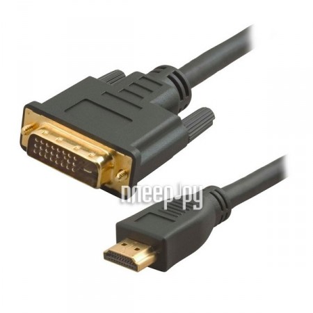 Кабель HDMI- DVI 5bites, 2м (APC-073-020), Dual Link,  позолоченные контакты, с ферритовыми кольцами