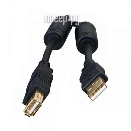 Кабель USB 2.0 Am-Af 3.0m (удлинитель) 5bites (UC5011-030A), два ферритовых фильтра