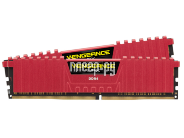 DDR4 16GB KITof2 PC-24000 3000MHz Corsair Vengeance LPX Red (CMK16GX4M2B3000C15R) CL15 1.35V RTL
