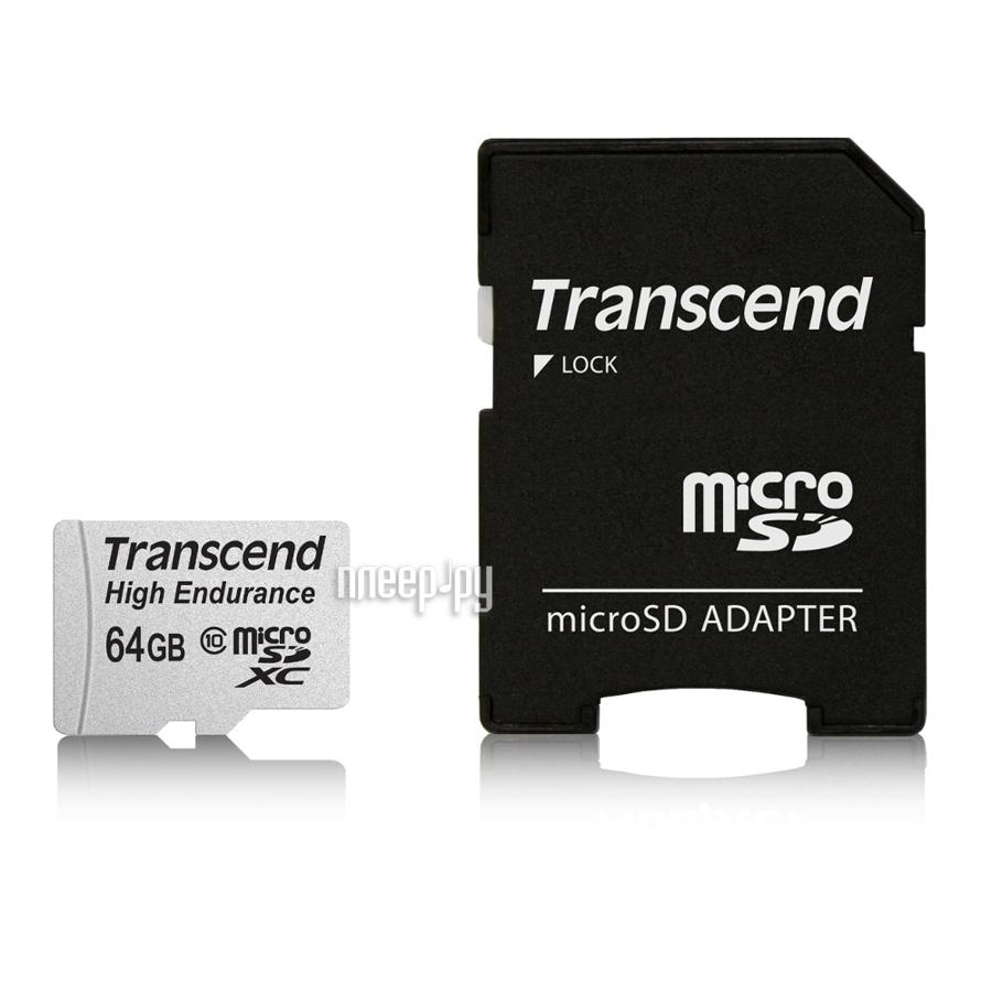 Micro SD 64 Gb Transcend Class 10 UHS-I TS64GUSDXC10V (Adapter SD) RTL