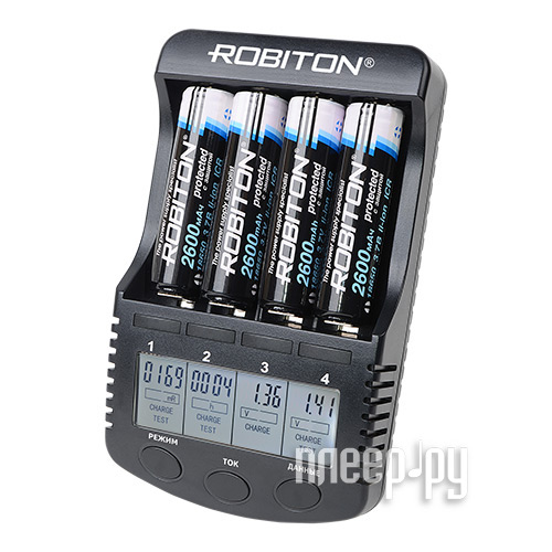 Зарядное устройство Robiton MasterCharger Pro (285-154) (4xA/AA/AAA/C/10440/14500/16340/17355/17500/17670/18490/18500/18650/22650/26650 Ni-MH/Ni-Cd/Li-Ion)