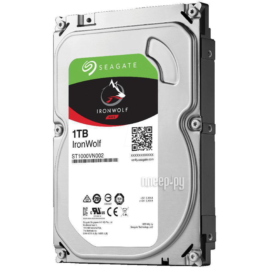 HDD 3.5" SATA-III Seagate 1TB IronWolf NAS (ST1000VN002) 5900RPM 64Mb 6Gb/s