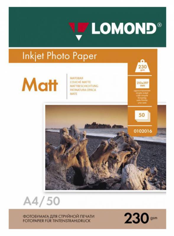 Бумага Lomond 0102016 (A4, 50 листов, 230  г/м2, матовая односторонняя)