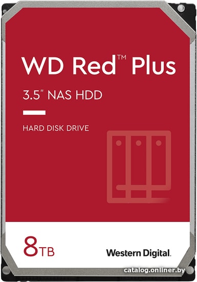 HDD 3.5" SATA-III WD 8TB Red Plus (WD80EFZZ) 7200RPM 128Mb 6Gb/s