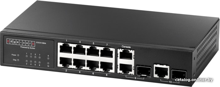 Switch Edge-corE ES3510MA 8-Port 10/100Base-TX + 2 Combo G (RJ-45/SFP)