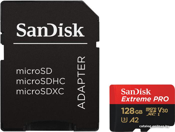 Micro SD 128 Gb SanDisk Extreme Pro Class10 SDSQXCD-128G-GN6MA