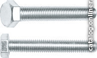 Болт М10х140 мм шестигр., цинк, кл.пр. 5.8, DIN 933 (20 шт в карт. уп.) STARFIX SMC3-17593-20