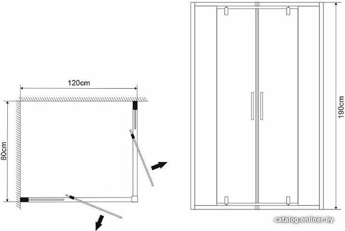 Душевой уголок Grossman Forta GR-1280RFo 120x80x190