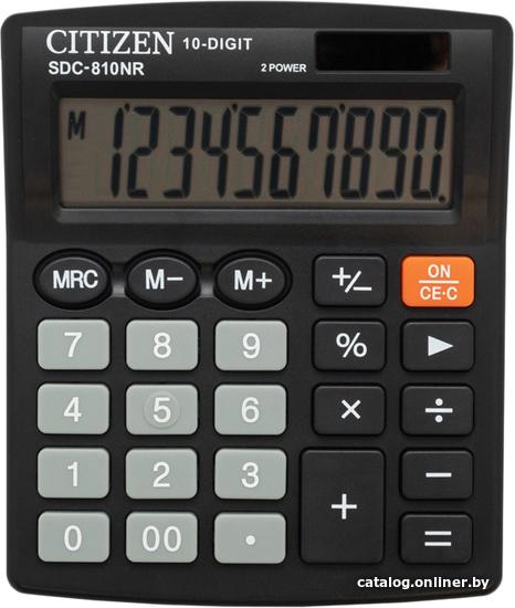 Калькулятор CITIZEN SDC-810NR 10-разр черный
