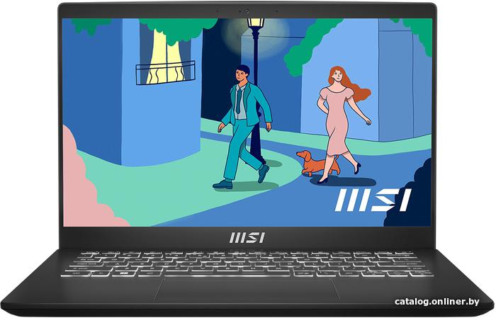 Ноутбук MSI Modern 14 C5M-010XRU Ryzen 5 5625U 16Gb SSD512Gb AMD Radeon 14" IPS FHD (1920x1080) Free DOS black WiFi BT Cam 9S7-14JK12-010