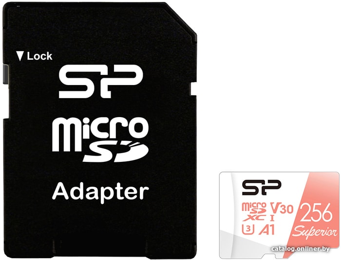 Micro SD 256Gb Silicon Power Superior A1 Class 10 UHS-I U3 (SP256GBSTXDV3V20SP) + SD адаптер