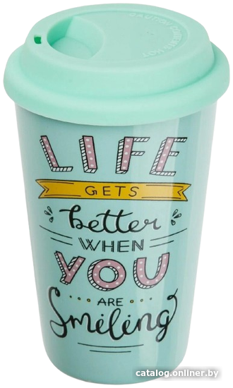 Посуда для питья Кружка керамическая, 400 мл, Life gets better , PERFECTO LINEA 30-140122