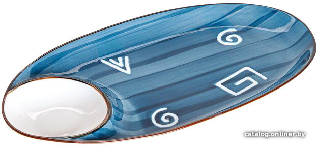 Столовая посуда Блюдо керамическое, 33х17.5х2.8 см, серия BLUE MARINE, PERFECTO LINEA 17-103302
