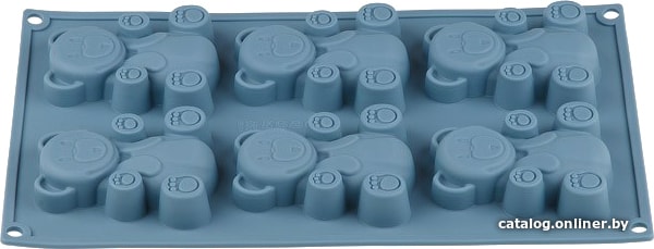 Посуда для готовки Форма для выпечки, силиконовая, прямоуг. на 6 кексов, 30.5 х 18 х 2 см, BLUESTONE, PERFECTO LINEA 20-104828