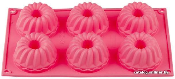 Посуда для готовки Форма для выпечки, силиконовая, прямоуг. на 6 кексов, 28.5 х 17.5 х 4 см, FRUIT DOVE, PERFECTO LINEA 20-003729