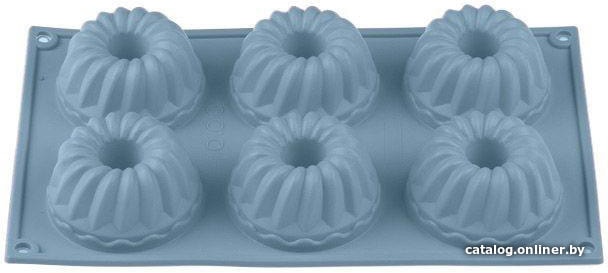 Посуда для готовки Форма для выпечки, силиконовая, прямоуг. на 6 кексов, 28.5 х 17.5 х 4 см, BLUESTONE, PERFECTO LINEA 20-003728