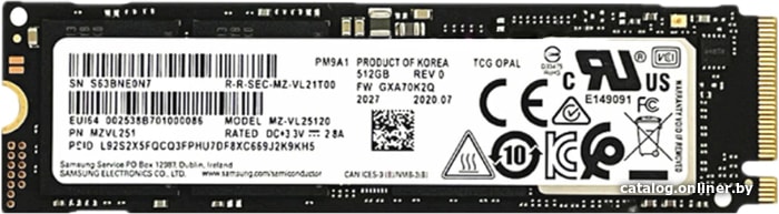 SSD M.2 Samsung 512Gb PM9A1 (MZVL2512HCJQ-00B07/MZVL2512HCJQ-00B00) OEM