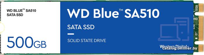 SSD M.2 SATA-III WD 500Gb SA510 Blue (WDS500G3B0B) (560/510 Mb/s, 90000 IOPS)