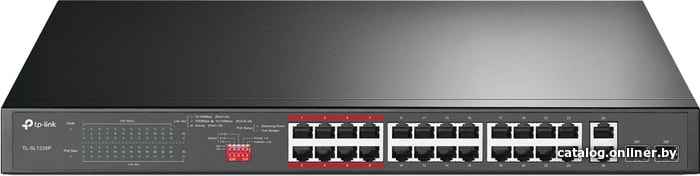 Switch TP-Link TL-SL1226P (24-port 10/100Mbps, PoE+ с 2 комбо Uplink-портами RJ-45/SFP)