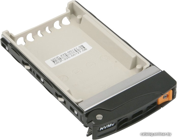 Корзина Supermicro MCP-220-00127-0B Black Gen-3 2.5 NVMe Drive Tray, Orange Tab with Lock