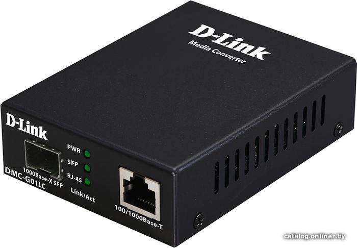 Медиаконвертер D-Link DMC-G01LC/C1A, (1000T-1000X, SFP)